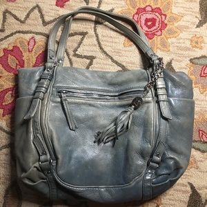 Soft Faded Blue Leather Bag
